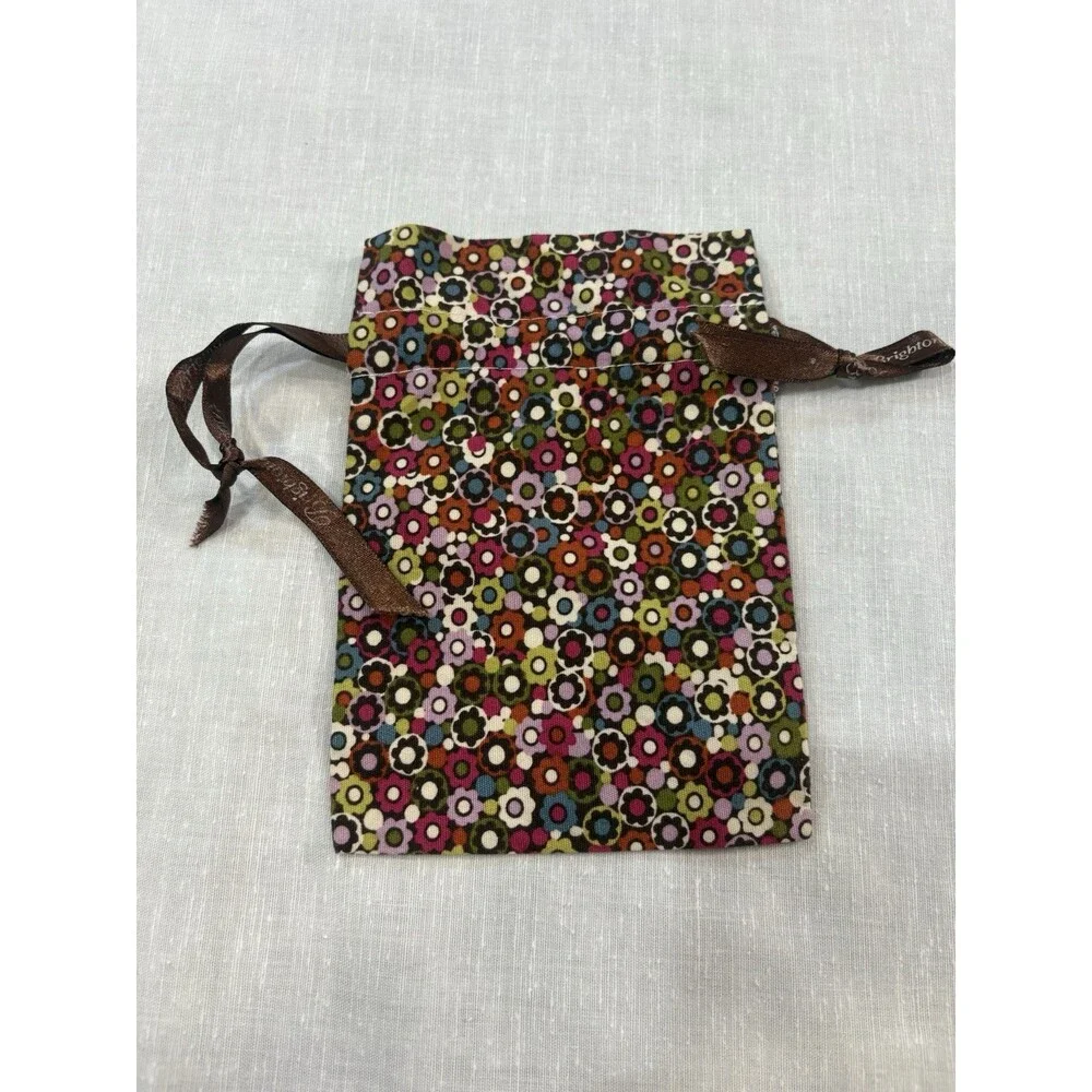 Brighton multicolor floral print drawstring jewelry pouch